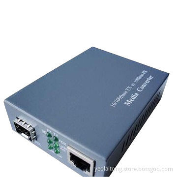 Fiber Ethernet Media Converter, SFP Port, 20km Distance, 10/100/1000M Data Speed, External Power